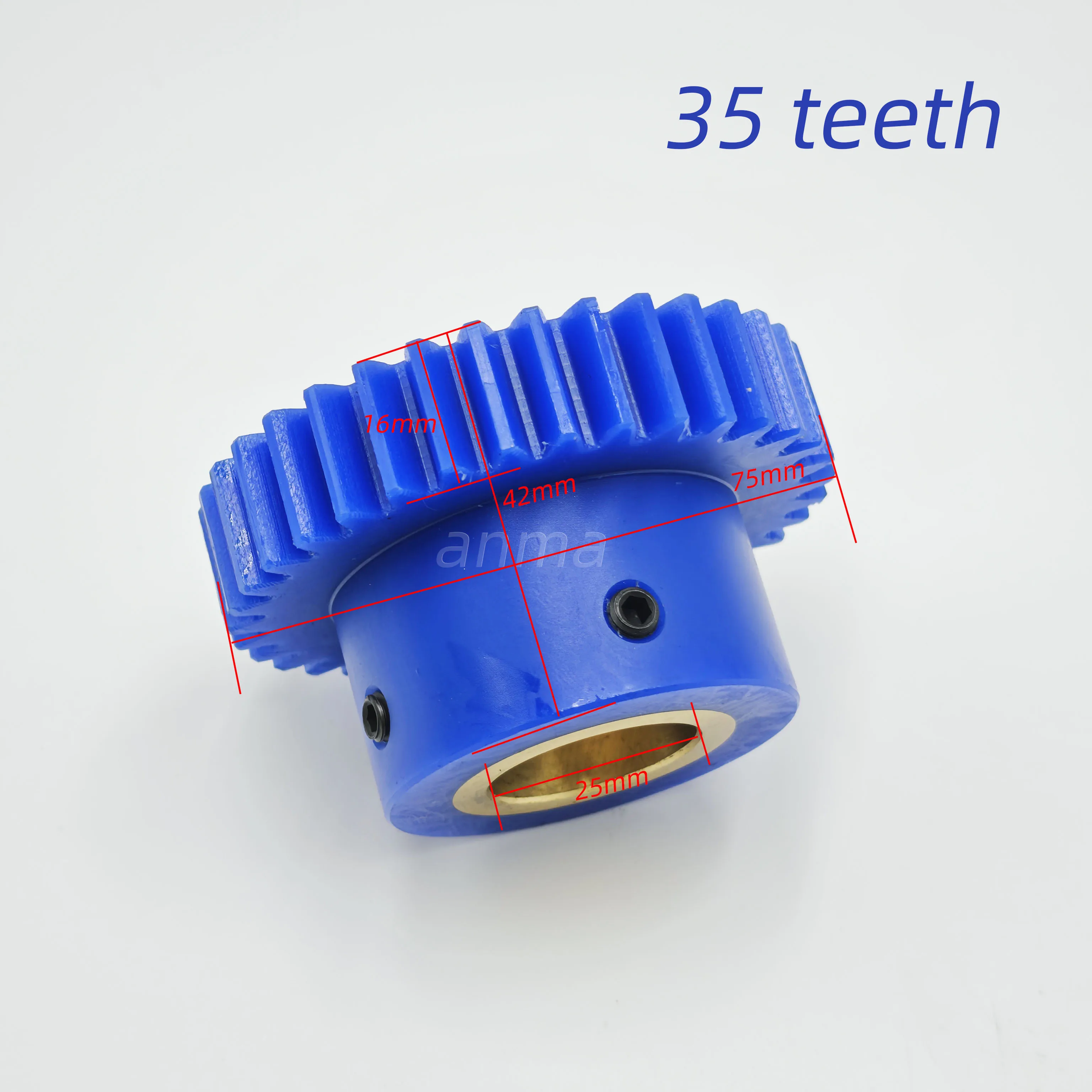 Komori 35 Tooth Nylon Gear Wheel Outer diameter 75mm,Tooth thickness 16mm,inner diameter 25mm,Height 42mm Printing Machine Parts