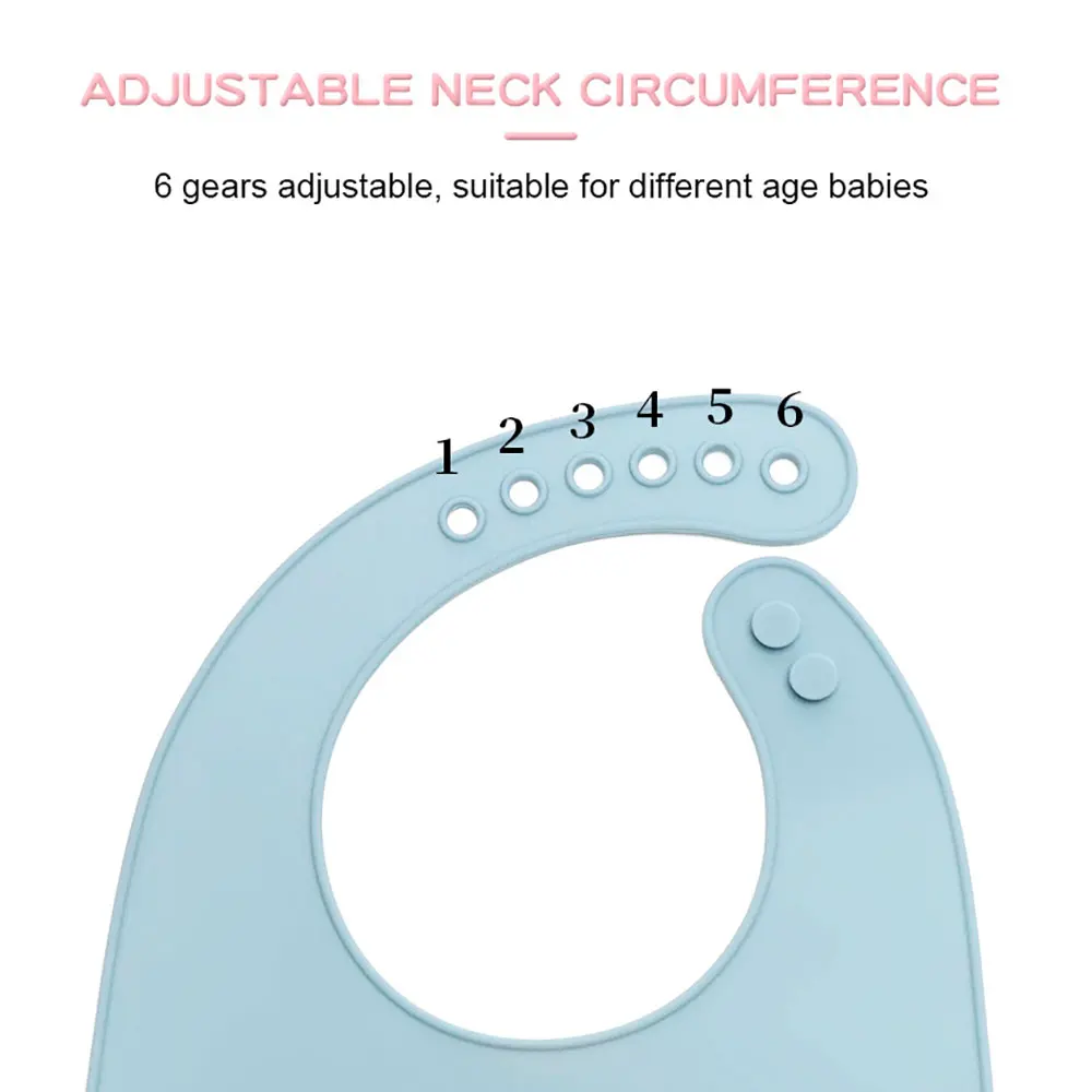 Silicone world Waterproof Silicone Bibs Baby Kids Stuff Kids Bib Aprons Girl Boy Adjustable Soft Silicone Bib Baby Feeding Stuff