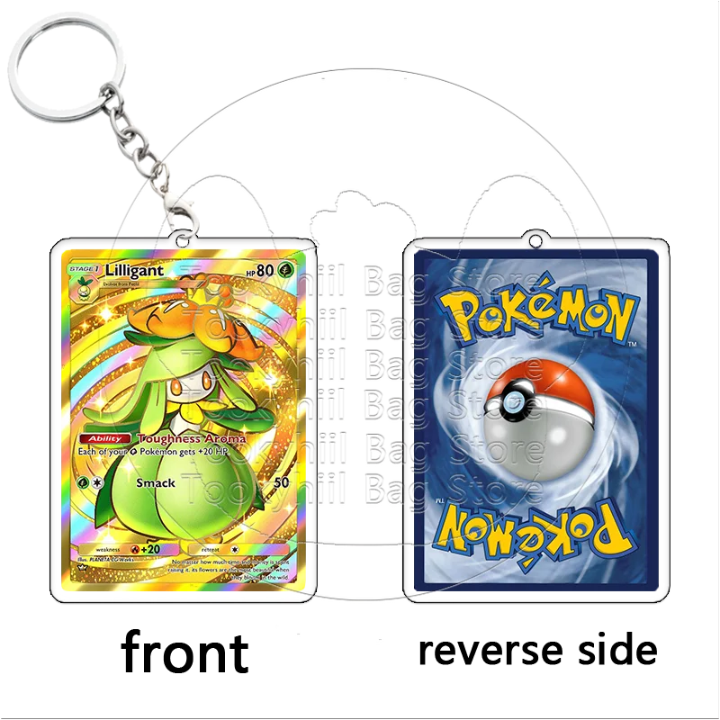 Cartoon Double Sided Keychain Ex Card Student Kawaii Keyring Collection Props Birthday Gift