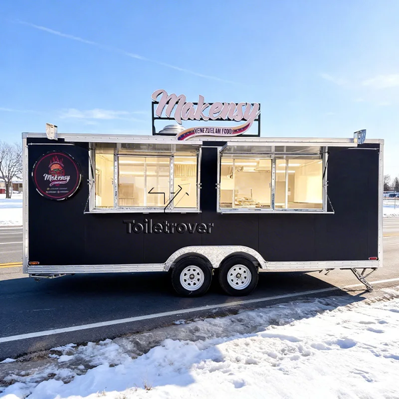 

Commercial Pizza Food Trailer Fully Equipped Kitchen Stainless Steel Concession Outdoor Mobile Food Truck Trailer for Sale