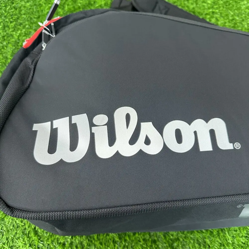 Wilson 2024 Double-deck 9 PK Tennis Bag Super Tour Laver Cup Tennis Racquet Backapck Large Tennis Racket Bag with Thermoguard