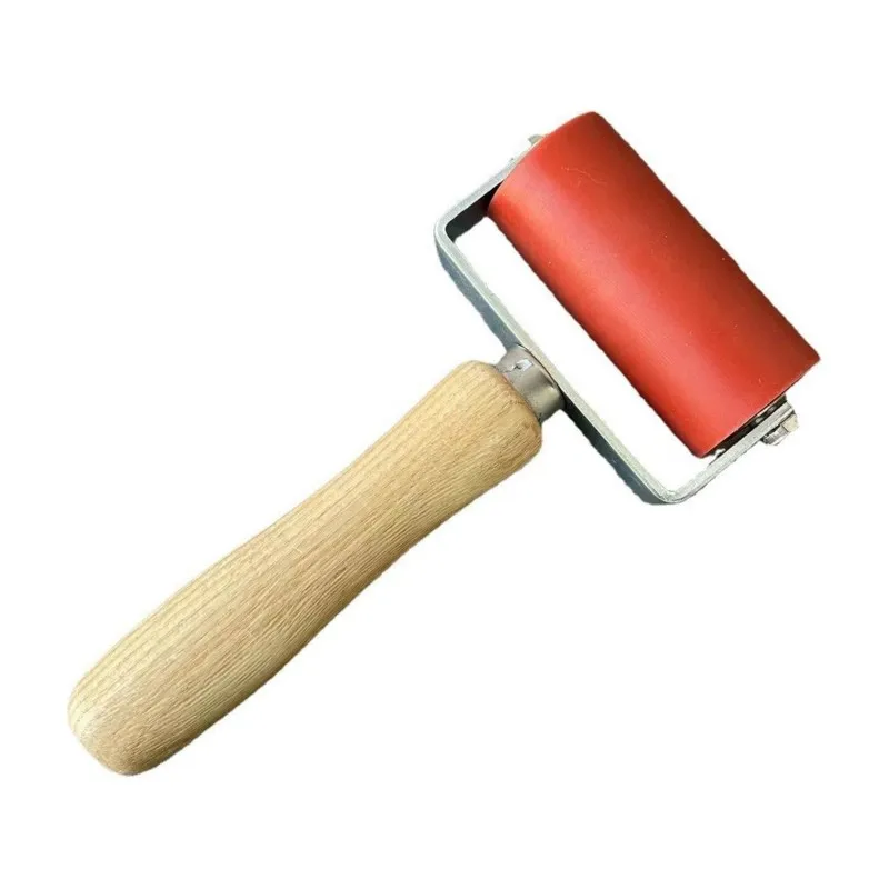 ALIM-Red Waterproof Double-Stand Beechwood Handle, Lightweight High-Quality Wallpaper Application Tool, Seam Press Roller