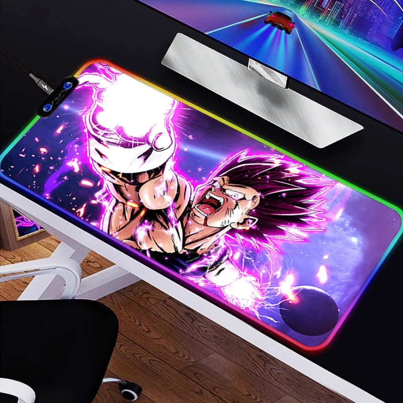 

LED RGB Mouse Pad Rubber Mousepad Pattern Game Pad PC Accessories Dragon Ball Desk Mat Non Slip Table Mat Office HD Keyboard Pad