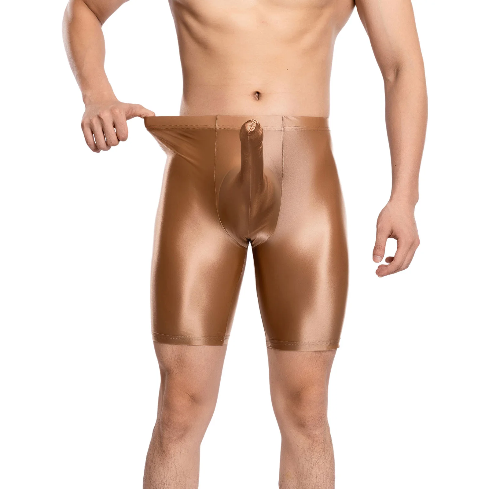 ملابس سباحة رجالي لامعة سراويل بوكسر زيت الفيل بلون سراويل للسباحة غمد الحقيبة الملابس الداخلية السراويل كمال الاجسام ملابس النوم #4