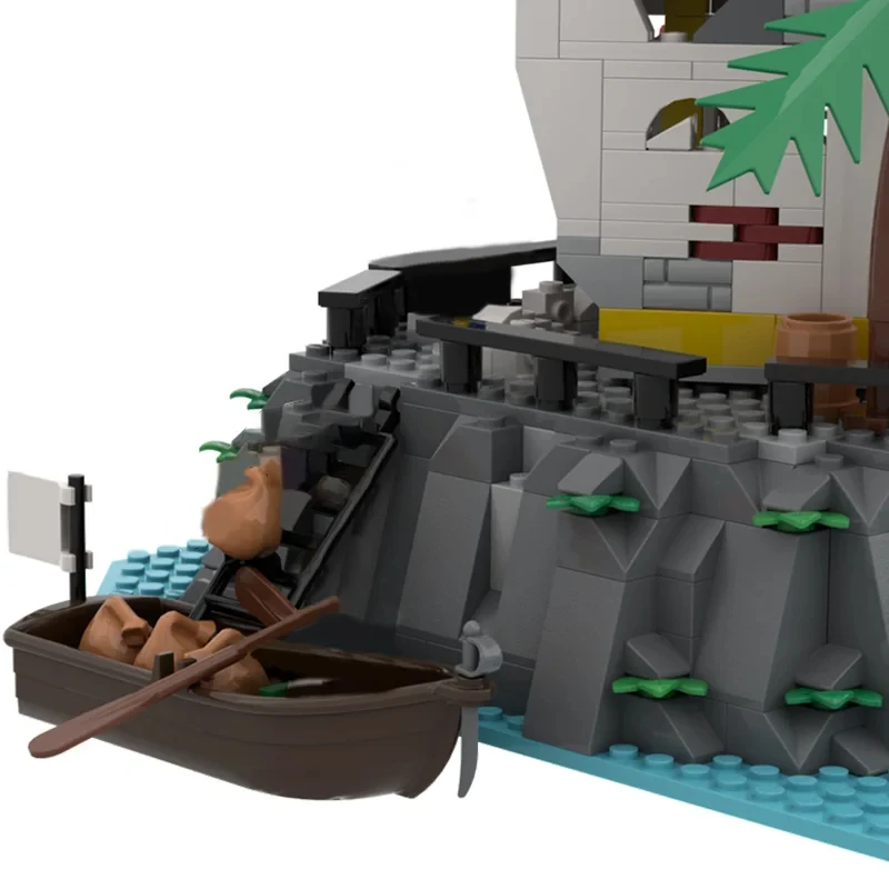 919 pçs moc arquitetura medieval piratas retorno para sabre ilha modelo diy montagem bloco de construção brinquedos presente aniversário das crianças