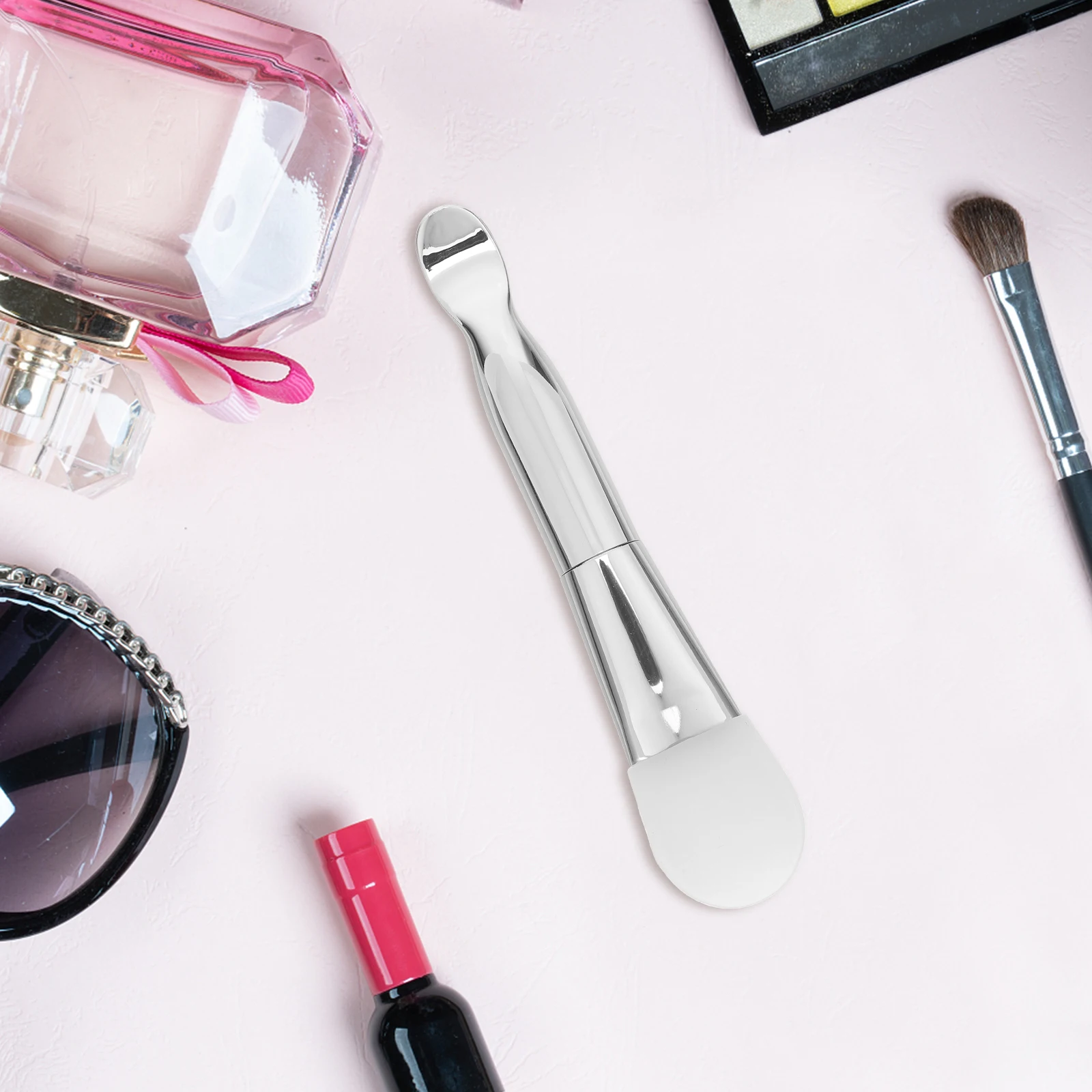 فرشاة توزيع قناع الوجه من السيليكون، مغرفة مزدوجة الأطراف وأداة شعيرات ناعمة لتطبيق الطين من مصل الكريم والعناية بالبشرة #4