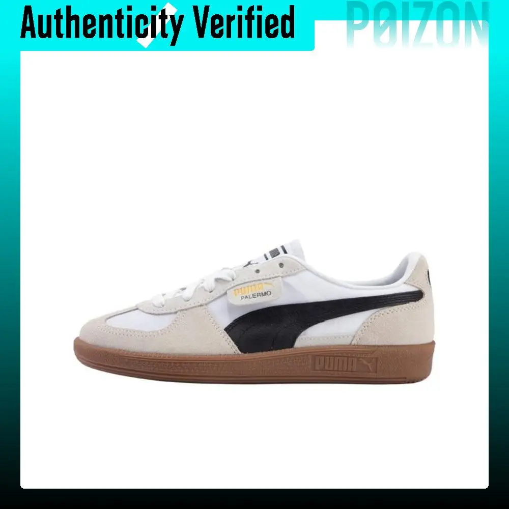 PUMA Palermo Abrasion Resistant Low top German Army Trainers Unisex Gray Black 399341-01