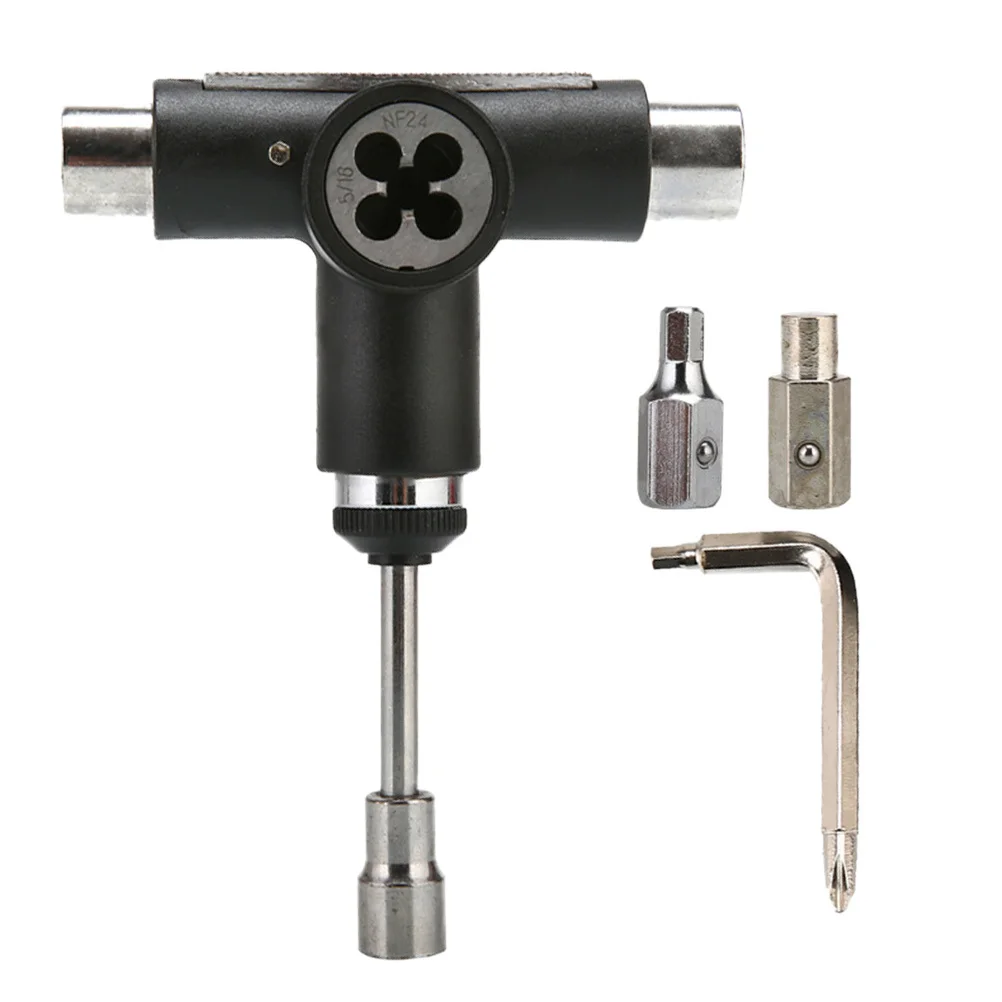 T All All In One Skate Tool One Skate Tool Heavy Duty Steel Multi-Function Ratchet Portable For Skateboards Longboards Repair