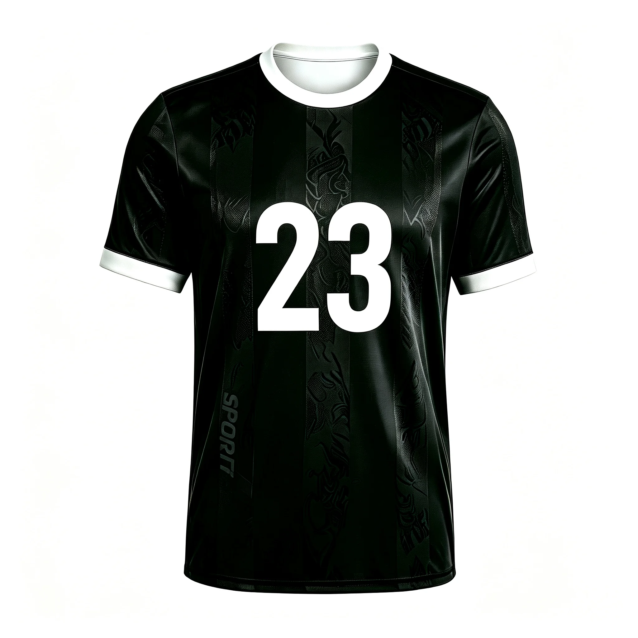 Men's round neck football training jersey, big number 23 football T-shirt, unisex moisture wicking running sports jersey
