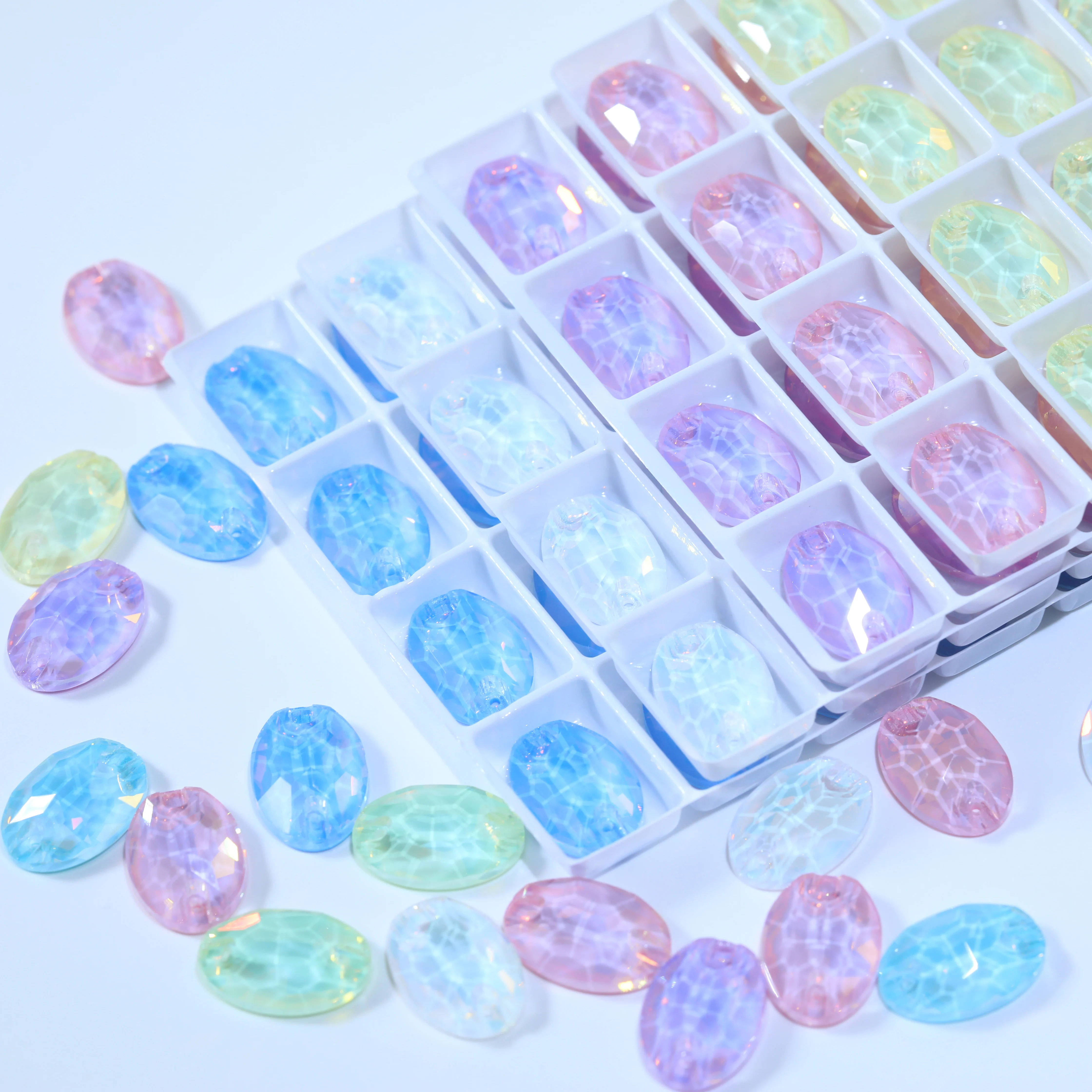 Ovale Aufnähsteine Funkelnde Strasssteine AM-Serie Brillanter Kristall DIY-Zubehör für Taschen, Schuhe, Hochzeitskleider, Bastelzubehör – Detail 5
