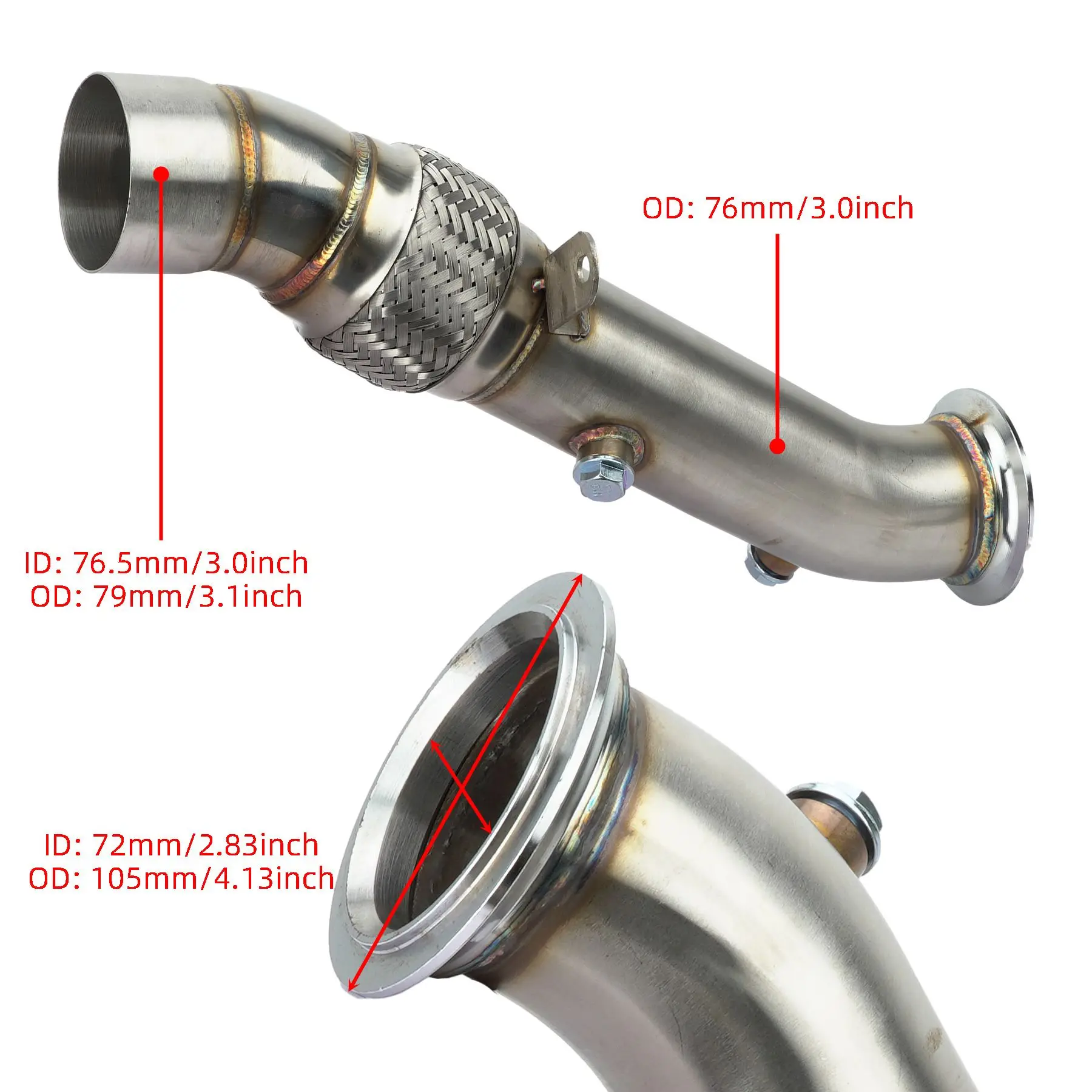 

Car Exhaust Manifold Suitable for 2011 N55 535i F10 640i 740Li down Pipe Motorcycle Equipment Accessories