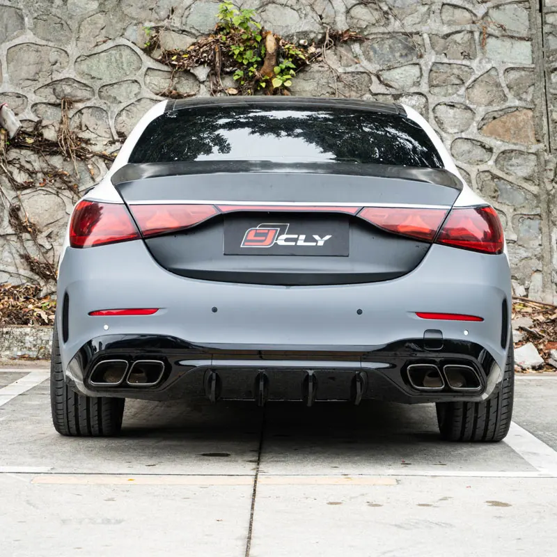 W205 إلى W206 قطع غيار السيارات لبنز 2015-2021 C الفئة W205 ترقية 2022-2025 W206 C63 طقم هيكل السيارة الوفير العلوي هود المصدات #4