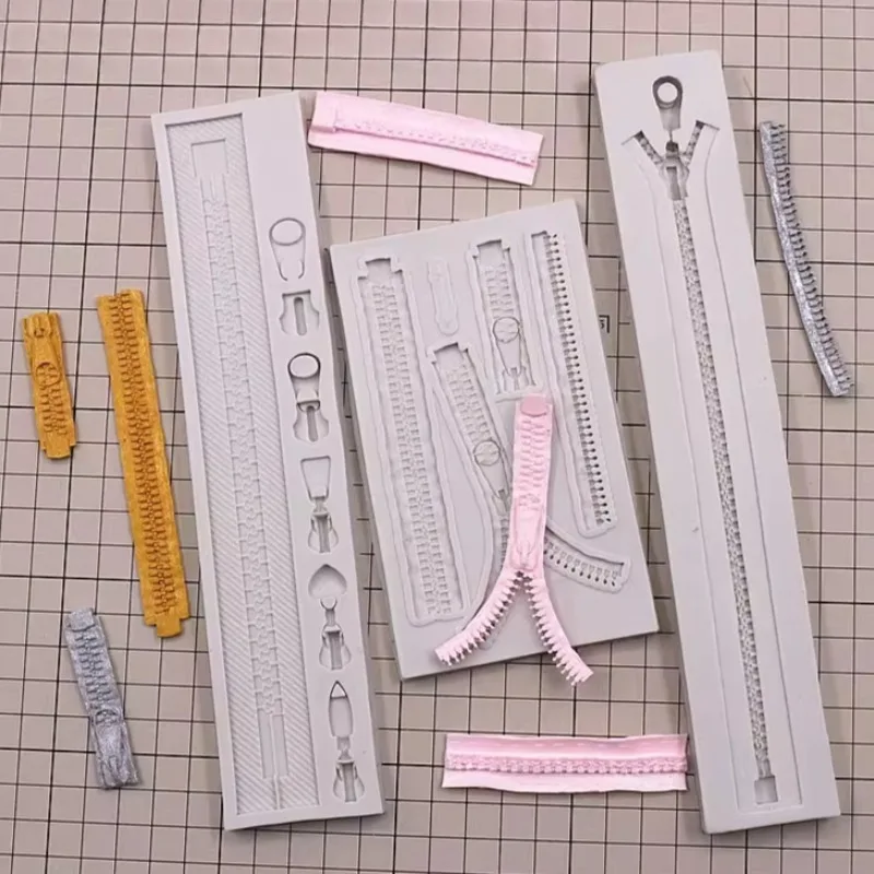 

Силиконовая форма для имитации молнии, для рукоделия, ультралегкой глины, для сумок и одежды кукол Ob11, декоративных аксессуаров, форма для молнии-застежки