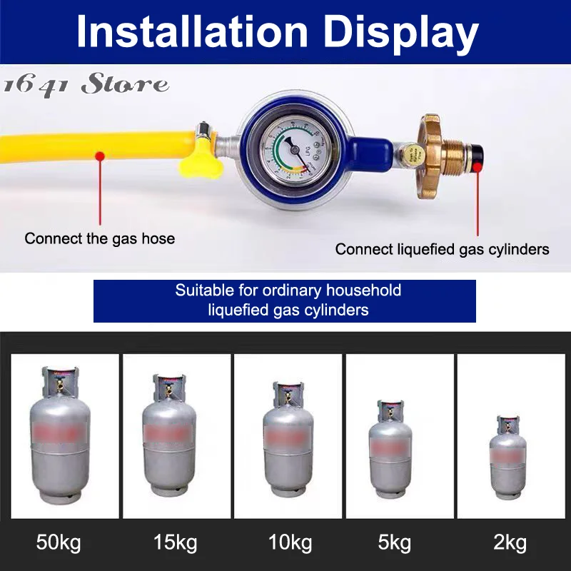 

(НОВИНКА) Регулятор давления для бытовых баллонов с манометром, безопасные взрывозащищенные клапаны, клапаны низкого давления для приготовления пищи