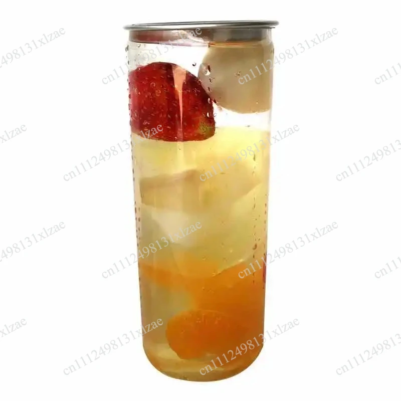 11oz Transparent Plastic Beer Can 330ml, PET Easy Open Can with SOT Lid – Slim Clear Carbonated Beverage Container