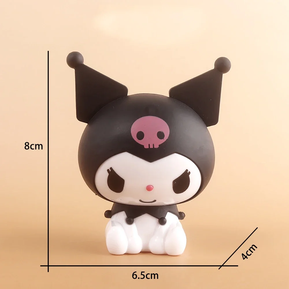 Sanrio 8Cm Figure Anime Kawaii Cinnamoroll Kuromi Hello Kitty Cat Cake Action Collection Christmas Gifts Toys For Children