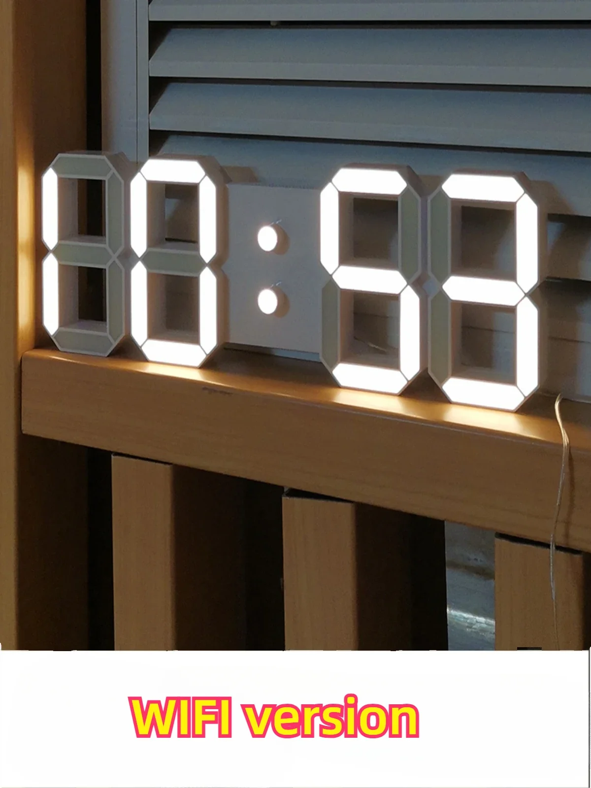 

LED lights up, 3D stereo WiFi, time synchronization, perpetual calendar, electronic plug in use