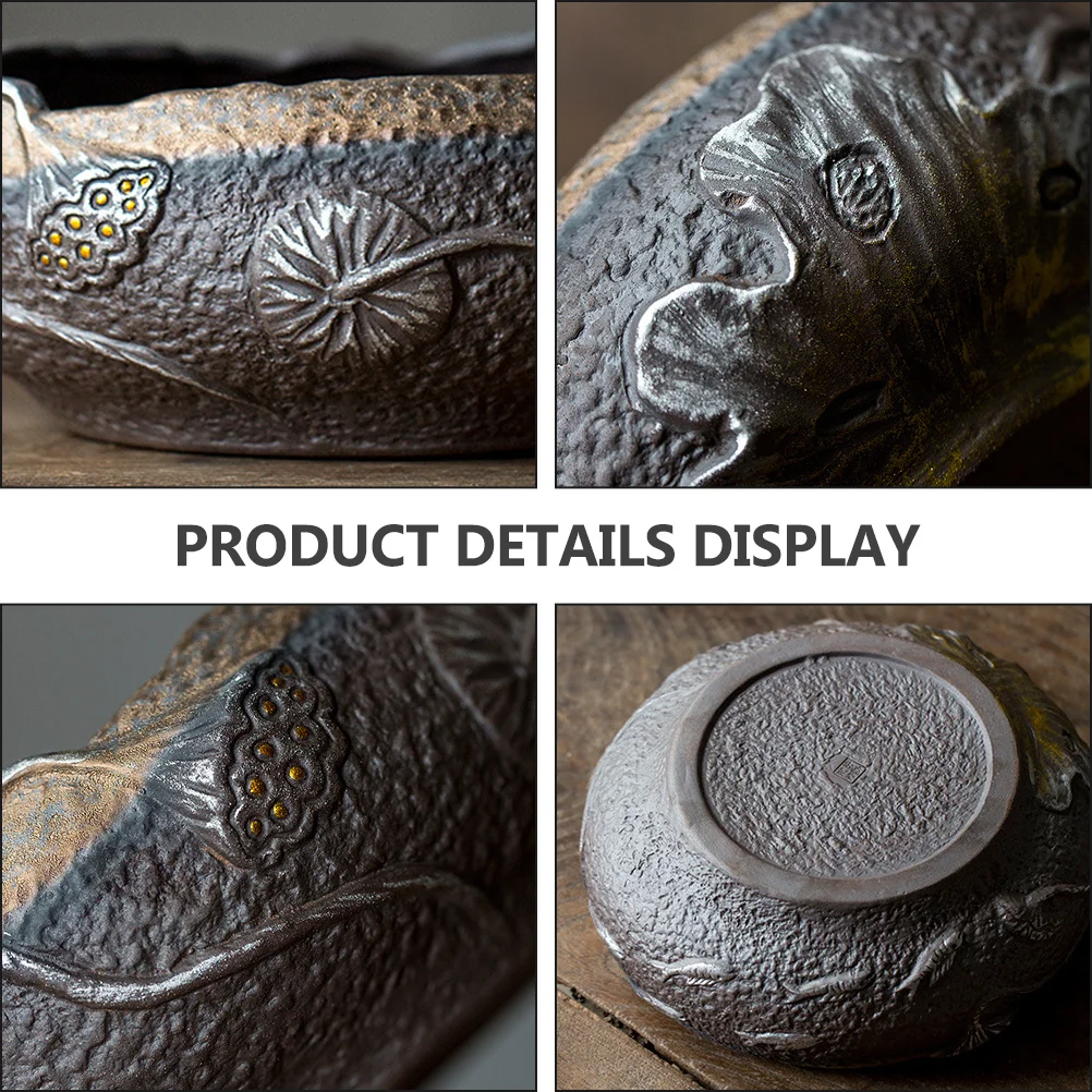 

Tea Wash Bowl Lotus Pattern Ceramic Teacup Bowl Polished Bottom Stable Classic Tea Ceremony Accessory Gift Ceramic Teaware