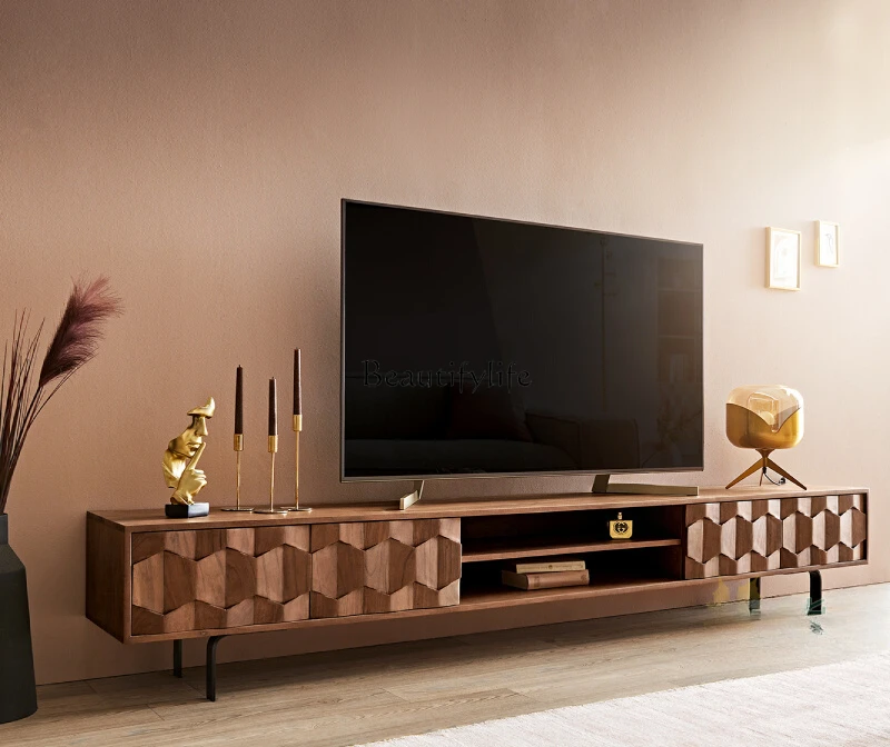 

Wabi Sand Wind Retro TV Cabinet North American Black Walnut All Solid Wood Simple Light Luxury Creative