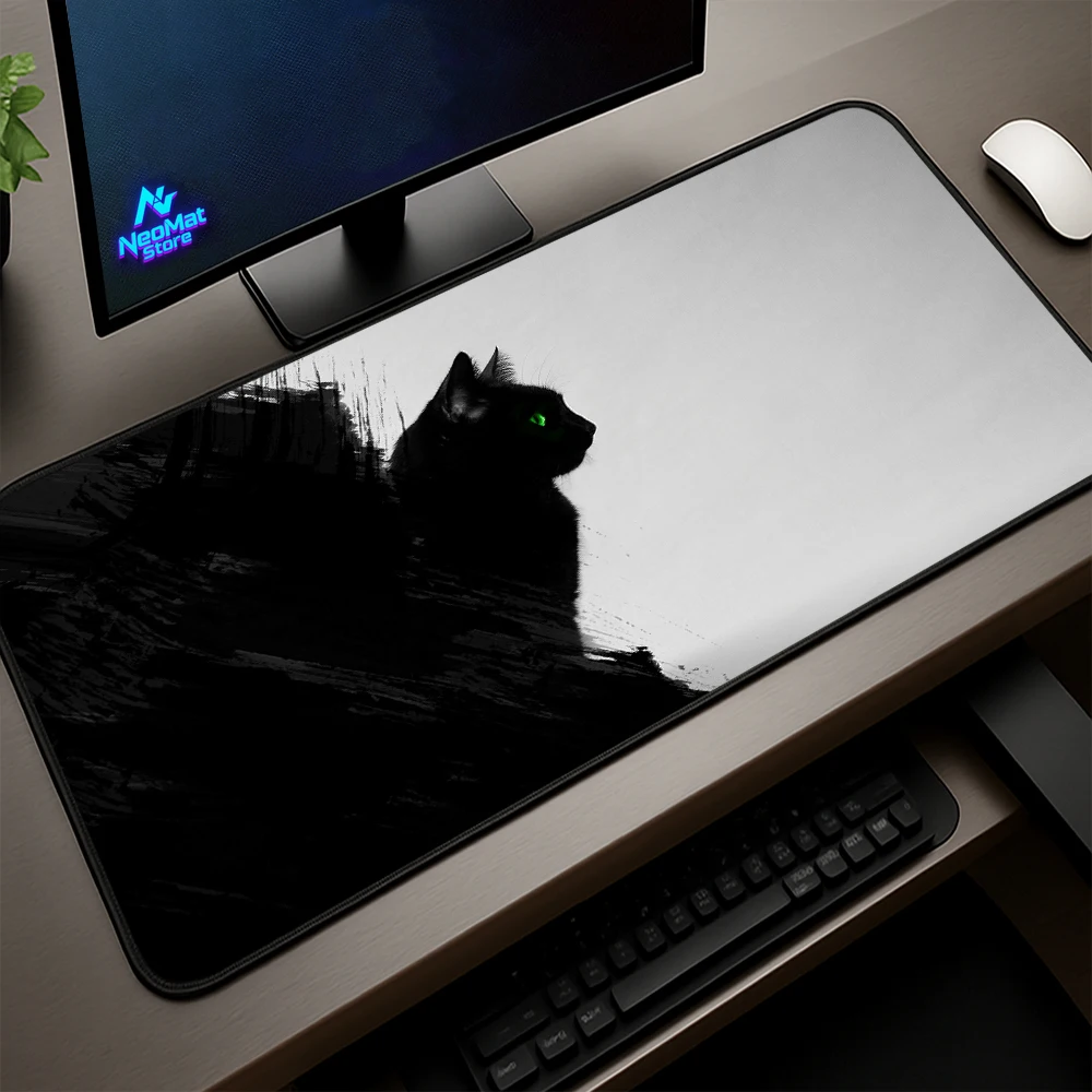 

Black Gray Anime Mouse Pad 400x900 Office Desk Mat Keyboard Rug Table Carpet Home Accessories Mouse Pads Large Cool Dark Animals