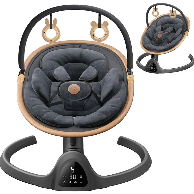 New Metal Rocking Chair Baby Swing with Bluetooth Remote Control