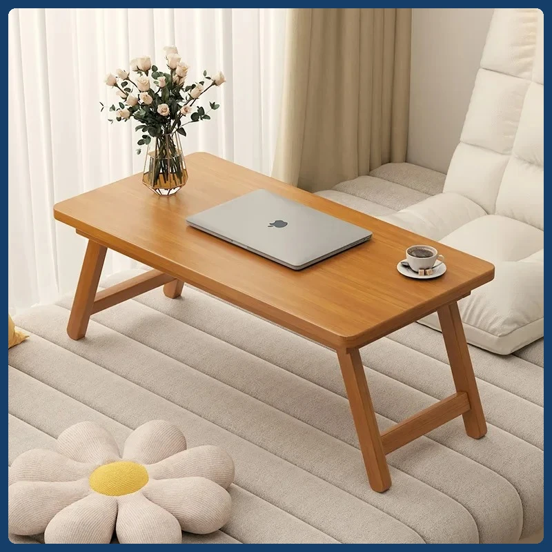 Foldable Tatami Coffee Table - Japanese Style Low Table for Bay Window & Living Room, Portable Bed Tea Table, table basse