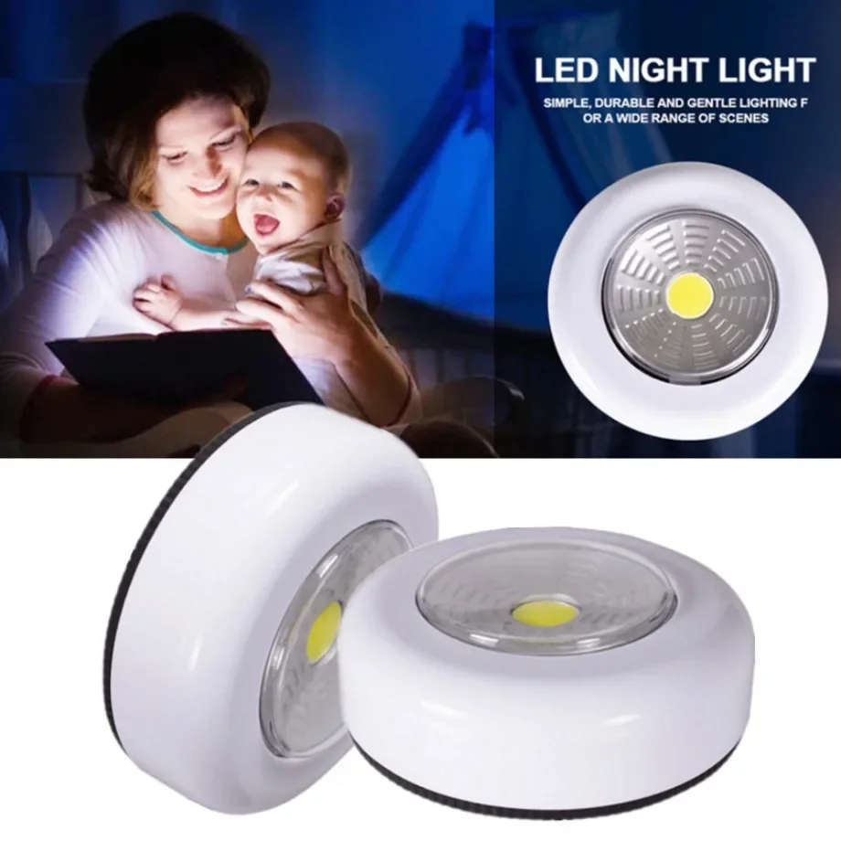 COB LED Under Cabinet Light With Adhesive Sticker Wireless Wall Lamp Wardrobe Cupboard Drawer Closet Bedroom Kitchen Night Light