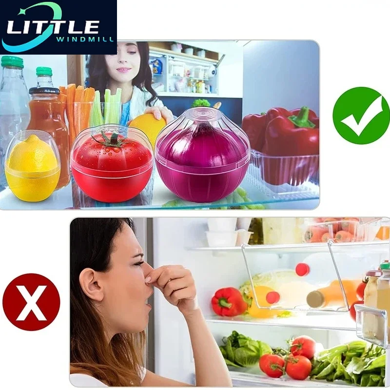 3pc Creative Kitchen Refrigerator Vegetable Fruits Crisper Containers Onion Avocado Tomatoes Fresh Storage Box Kitchen Tools