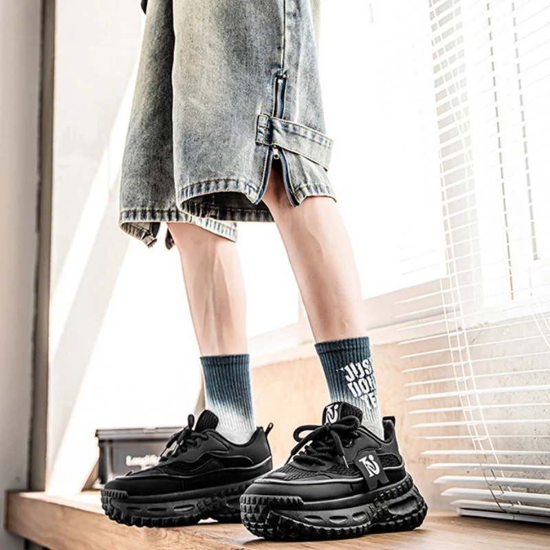 

Mesh Men's Sneakers Summer New Breathable Casual Shoes Outdoor Comfortable Height-increasing Platform Shoes Кроссовки Мужские