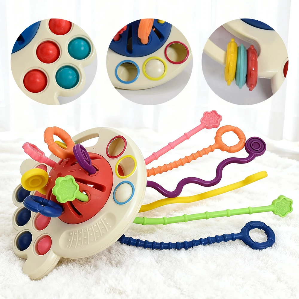 ของเล่นเสริมพัฒนาการทางประสาทสัมผัสสำหรับเด็ก  ของเล่นดึงเชือกฝึกการจับนิ้ว  ของเล่นเสริมพัฒนาการเรียนรู้สำหรับเด็กอายุ 18 เดือนขึ้นไป