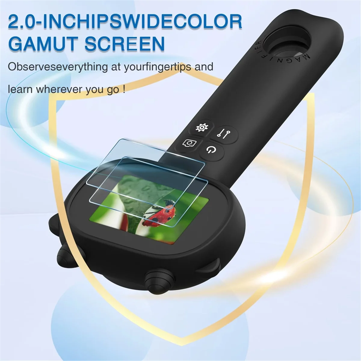 AA98 Microscope for Kids Mini Pocket Handheld Microscope for Toddlers-Educational Science Kit Toys with 2.4in IPS Screen