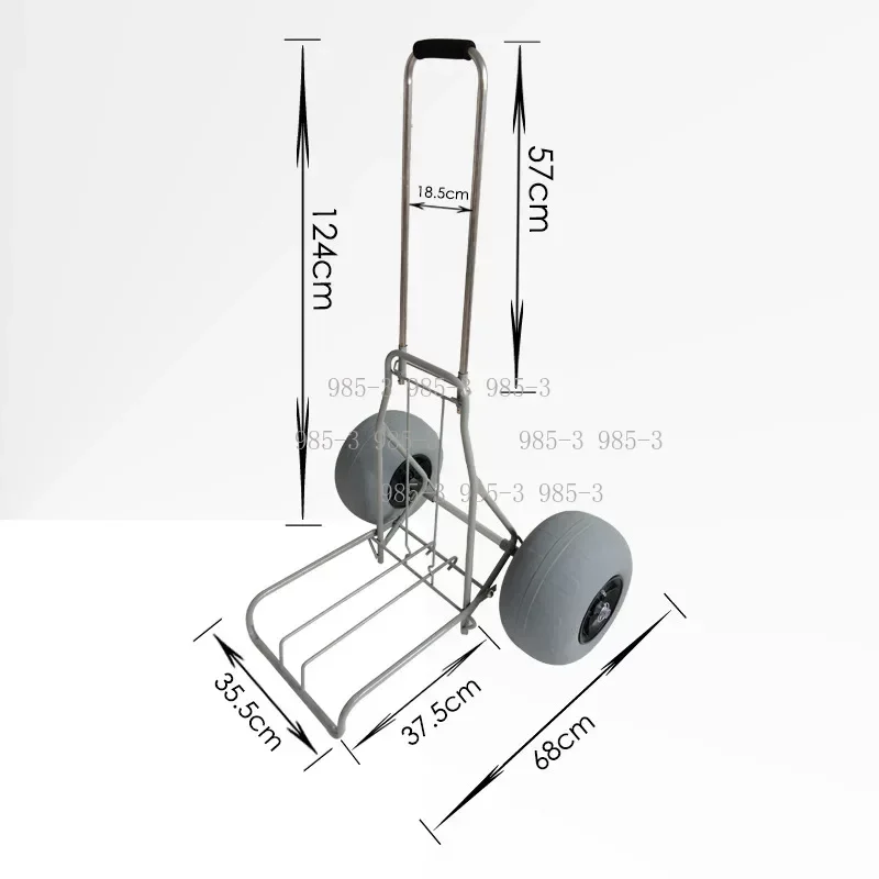Y30003 Folding Beach Trailer Cart, Aviation Aluminum Telescoping Beach Trolley