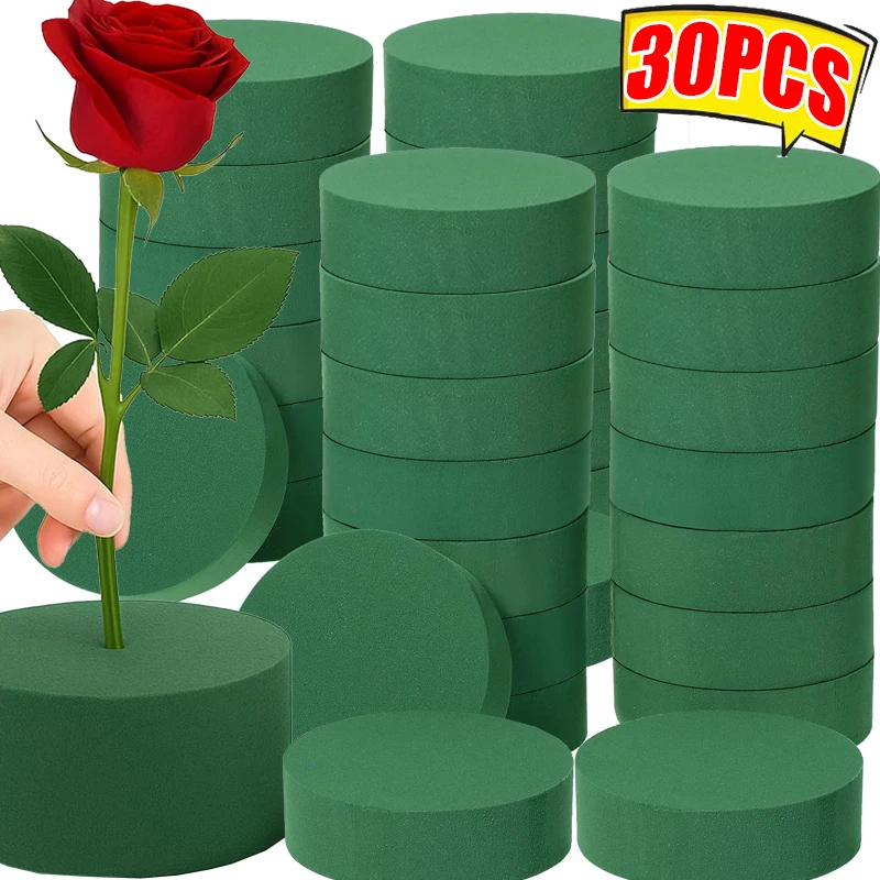 Ladrillos redondos de espuma Floral para decoración de mesa de fiesta de boda, bloques de barro de flores artificiales de espuma húmeda, decoración de jardín