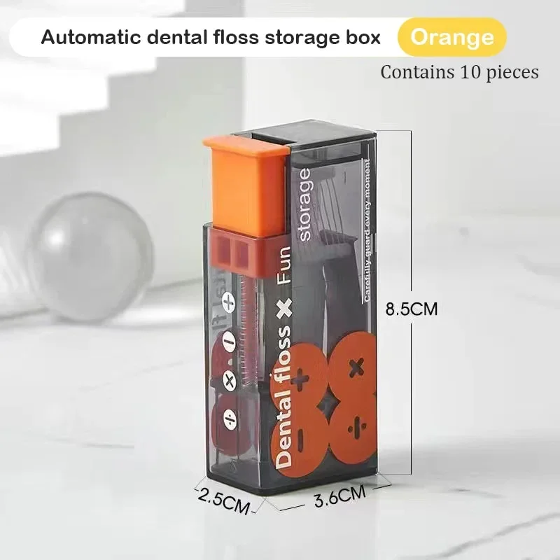 Caja de almacenamiento de hilo dental portátil, dispensador de hilo dental recargable para el cuidado de la higiene bucal, contiene 10 piezas