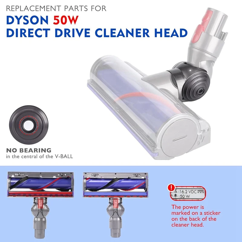 A39T-Sostituzione del connettore della testa per Dyson V10 V11 Parti della testa dell'aspirapolvere 50W Accessori per la pulizia dell'azionamento diretto