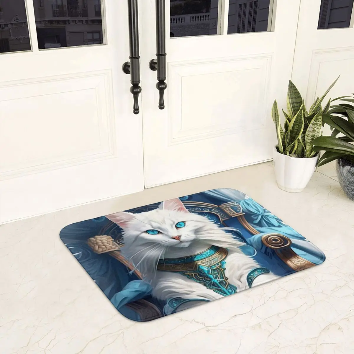 Turkish Angora Cat Doormat Non-slip Super Absorbent Bath Mats Home Entrance Rugs Kitchen Bedroom Carpet Hallway Footpad