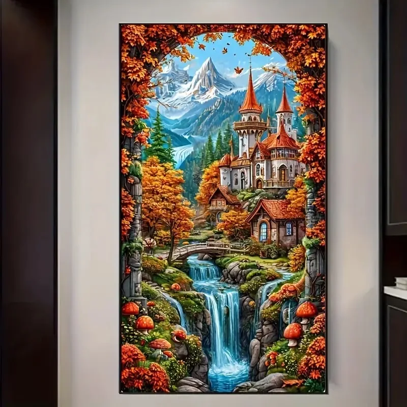 

Фэнтезийный водопад, горный пейзаж, сделай сам, 5D замок, алмазная живопись, новинка 2025 года, полная мозаика, алмазная вышивка, распродажа, большой размер
