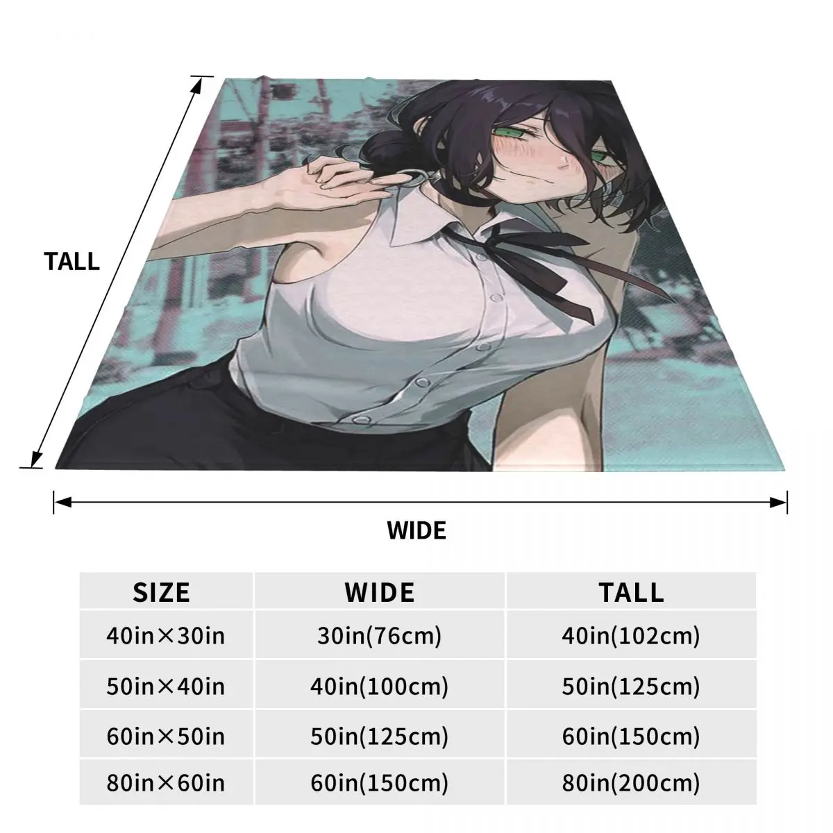 Reze Anime Chainsaw Man (10) Blankets Flannel Sofa Throw Blanket Lightweight for Home Bedroom Travel Throws Bedspread Quilt