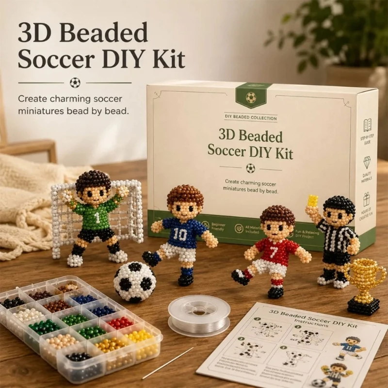 Creative Tournament Themed Football String Art Set Handmade Soccer Ornament For Kids And Adults Perfect For Home Decors 15UB