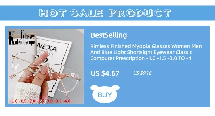 Finished Myopia Glasse Women With Minus Degree Round Nearsighted Eyewear Diopter -0.5 -0.75 -1.25 -1.5 -2.0 -2.5 -3.0 to -6
