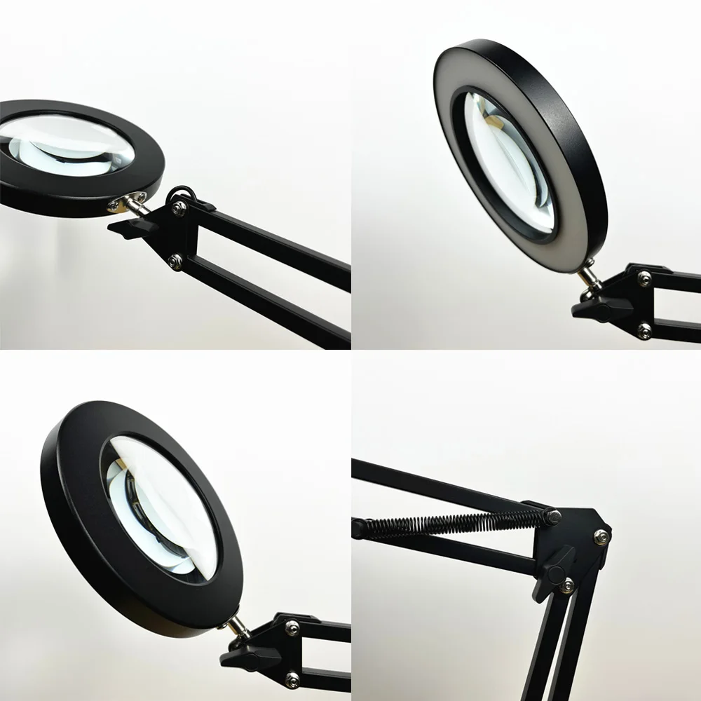 8X Multifunction Magnifying Glass with Led Lights 3 Color Table Lamp Magnifier for Reading Soldering Iron Repair Skincare Beauty