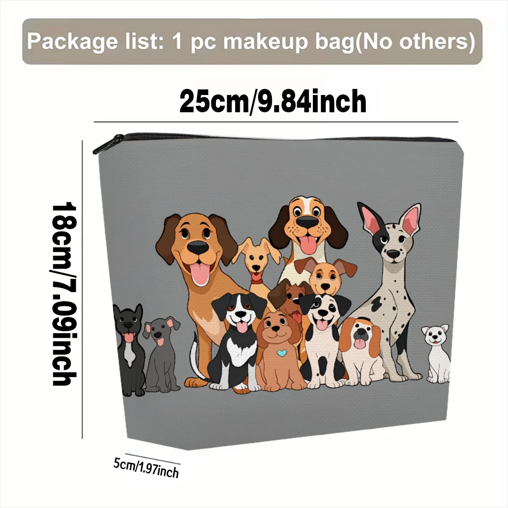 Cute Dogs Group Portrait Makeup Bags for Girls Cosmetic Pouch Toiletry Bag Pencil Case Travel Storage