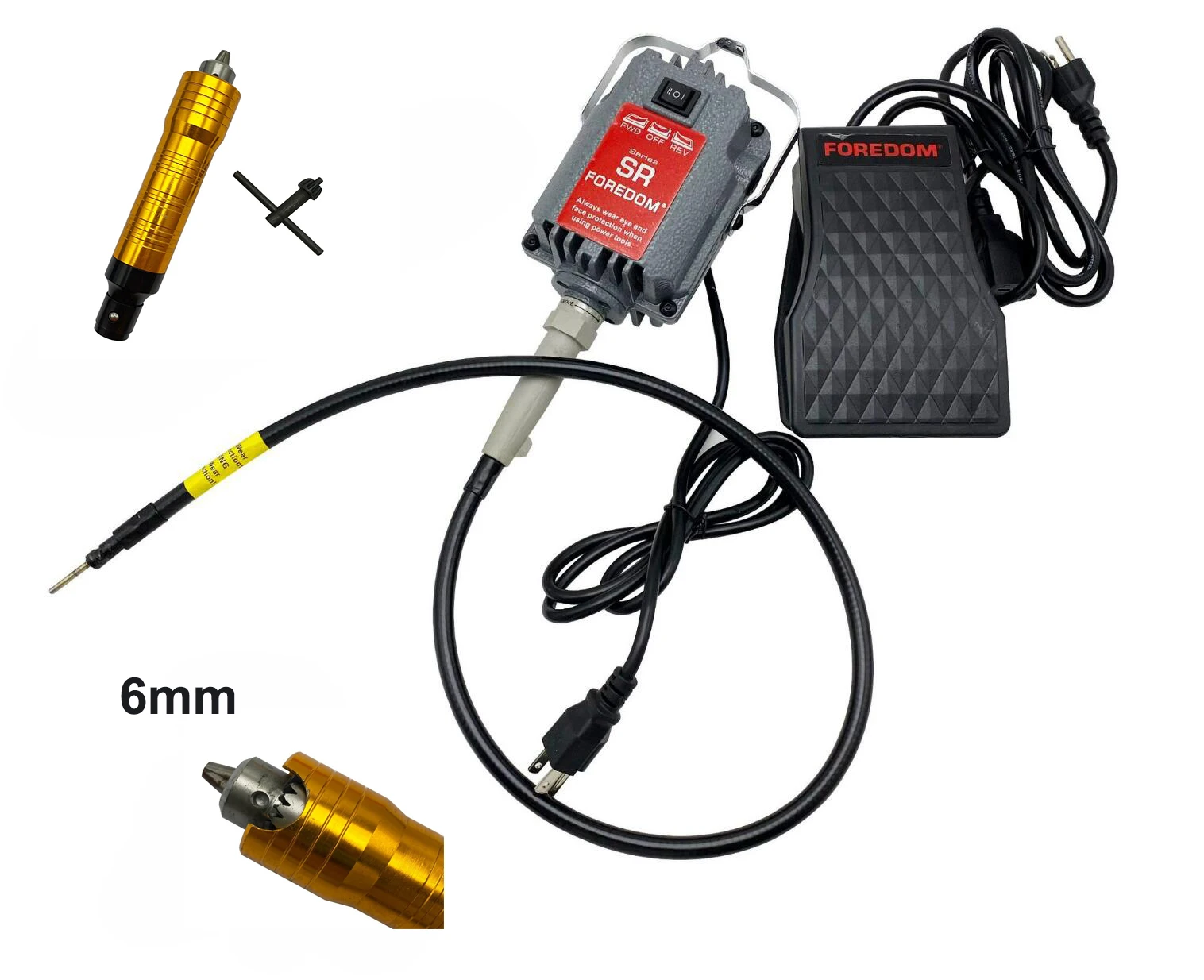 Foredom SR 플렉스샤프트 기계, 치과 연마 모터, 유연한 샤프트 기계, 시계 조각 버니싱 그라인딩 로터리 도구 키트