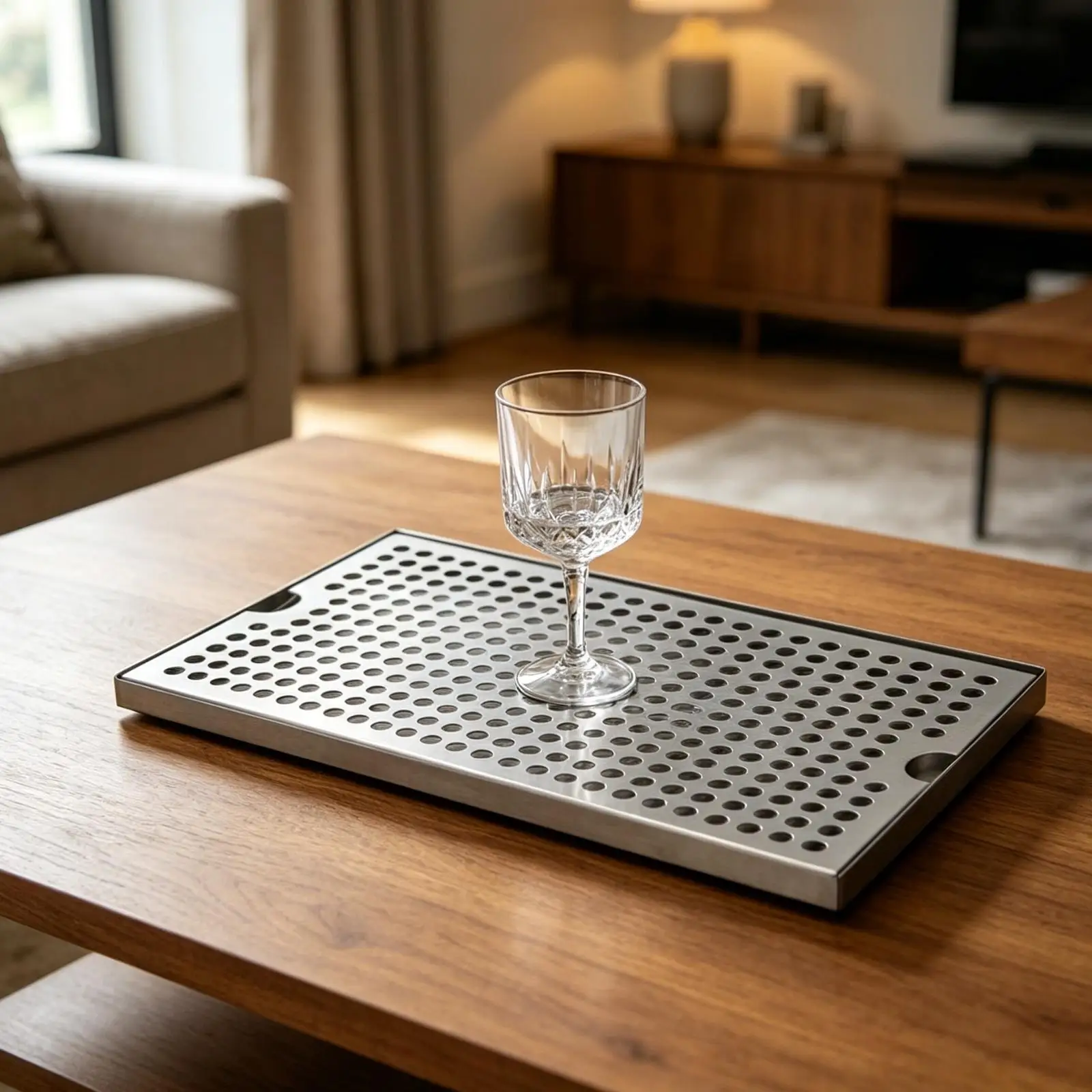 Stainless Steel Rectangular Drip Tray Perforated Drainage Plate for Kitchen Sink and Wet Bar