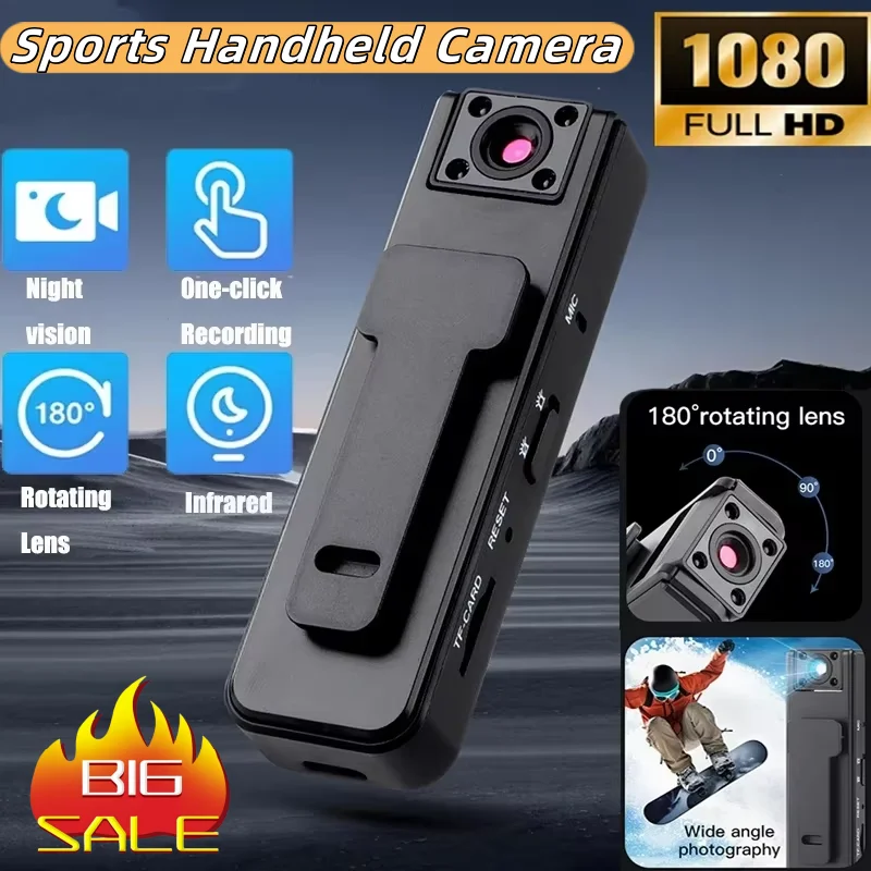 A9 Handheld Camera 1080P HD Infrared Night Vision Camera Back Clip Body Recorder Handheld Outdoor Sports Riding Climbing Camera