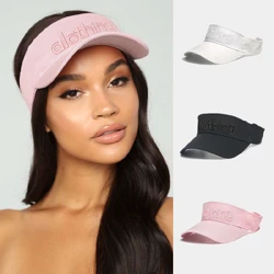 Alothing Empty Top Hat For Women's Summer Sports Cycling Sun Hat Fashionable letter Embroidery Baseball Hat Outdoor Running Hat