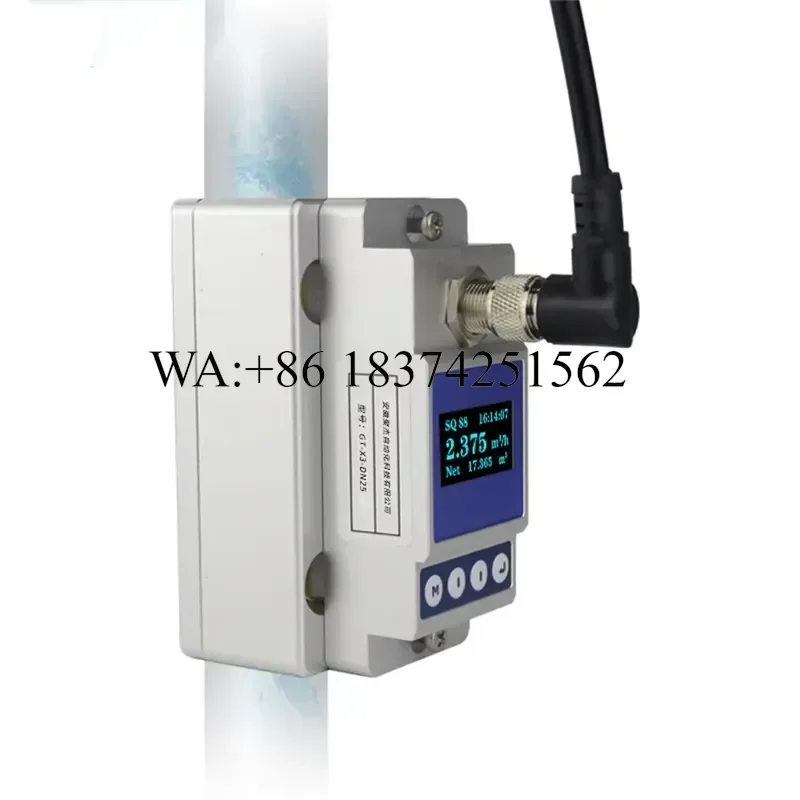 Wmwmnu Ultrasonic Flow Meter Digital Flowmeter 4-20mA RS485 Modbus SS Pipe Tube Measurement for Water Fuel