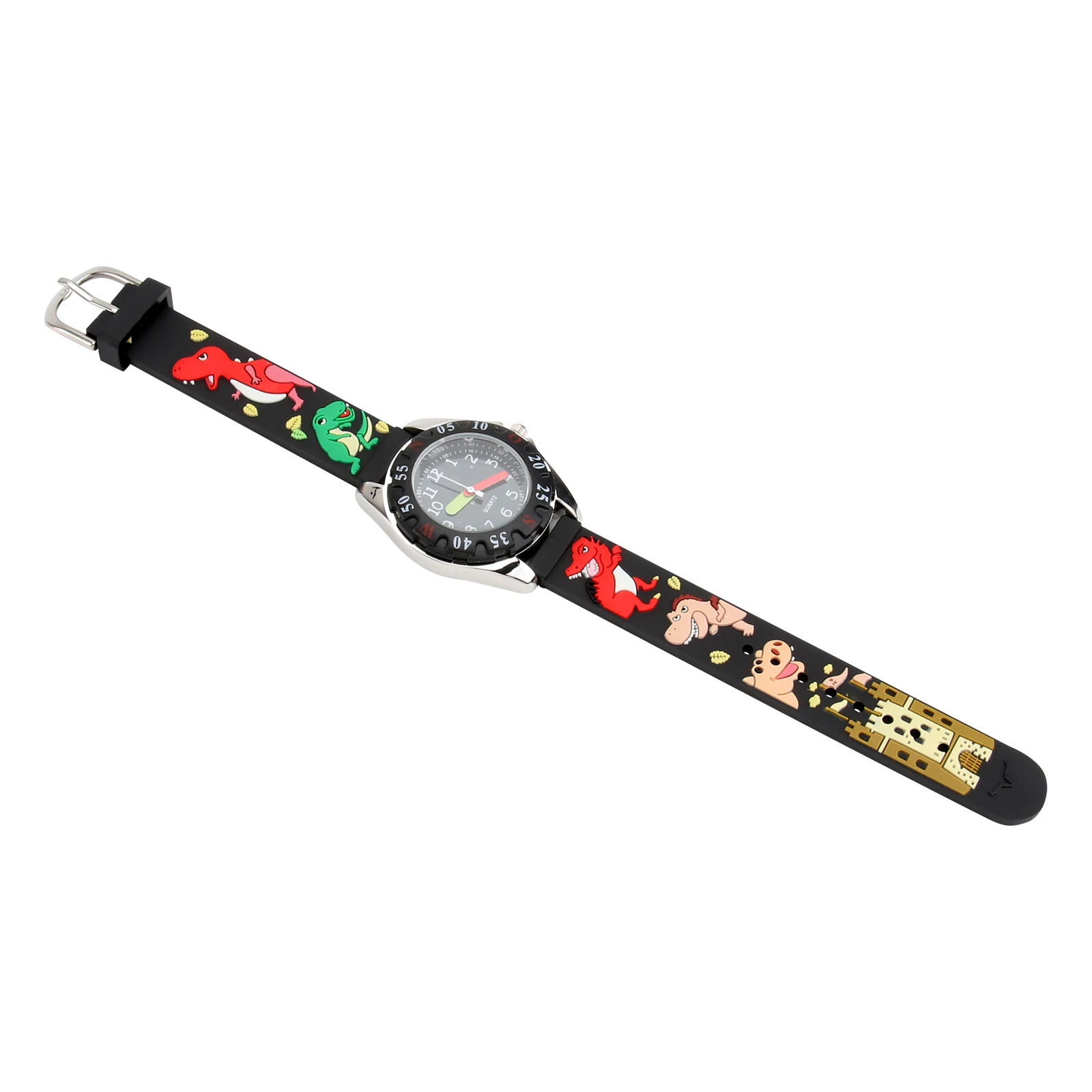 

Silica Gel Watch Waterproof Quartz 3D Childrens Silicone Watches Black Kids Cartoon Primary School Student Girl Boy