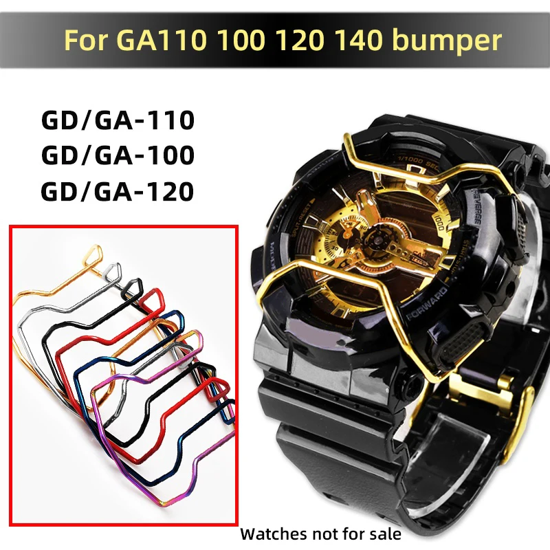 For Casio G-SHOCK Black Gold Protective Bar GA-110 GA110 120 100 140 GD120 Metal Bumper Watch Protection Stainless Steel parts