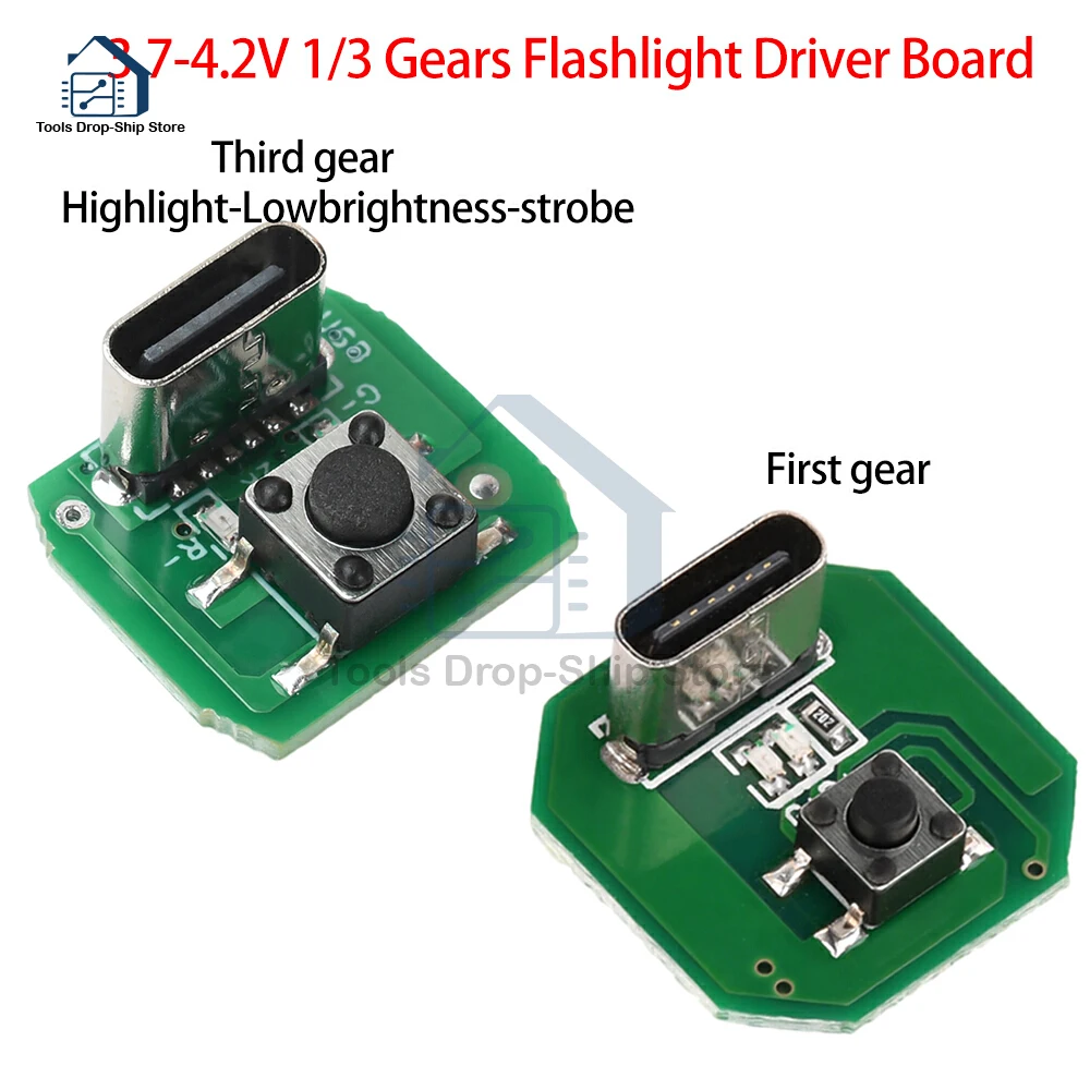 Flashlight Driver Board Circuit Board DIY Type-c Charging Port Charging Discharging Integrated Module for 18650/21700 Batterty